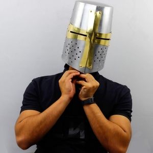 Casco de guerrero de la era medieval | Barbuta Crusader Knight Templar Armor Casco de centurión de acero griego Halloween - Product Image 4