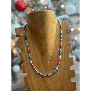 Collier de perles opale et argent sterling, style Navajo, idéal pour les occasions spéciales - Product Image 3