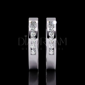 ต่างหูเพชรเม็ดกลมสีเงินสเตอร์ลิง925พรีเมี่ยมชุดตึงเครียดเครื่องประดับแฟนซีต่างหูชั้นดีสำหรับผู้หญิง - Product Image 4