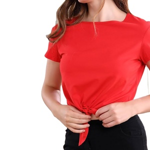 เสื้อยืดครอปของผู้หญิงแบบลำลองเสื้อครอป2026สำหรับฤดูร้อนดีไซน์มืออาชีพ - Product Image 1