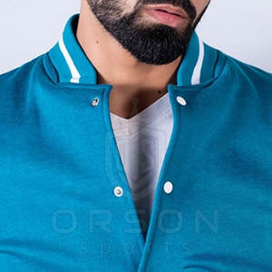 Veste Homme Haute Qualité 100% Coton à Col Montant Respirante à Séchage Rapide Hiver Street Wear Design Personnalisé Style Letterman 300g - Product Image 5