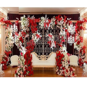 เชิงเทียนโลหะเรืองแสงด้านหลังเป็นแท่นวางเทียนบนเวทีแบบแคนาดาหรูหราสำหรับเวทีในงานแต่งงาน - Product Image 1