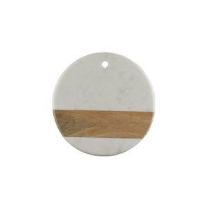 Nouvelle arrivée planche à découper en marbre de forme ronde planche à découper en marbre blanc et bois de grande qualité pour accessoires pour la maison - Product Image 1