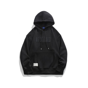 Sudadera con capucha de lana con hombros caídos grande y alto personalizada, conjunto a juego con estampado 3D gráfico lavado ácido, ropa informal estilo Hip Hop, Otoño, poliéster/algodón - Product Image 4