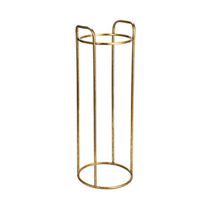 Maceta blanca redonda de metal de calidad premium con soporte dorado para decoración de jardín interior y exterior - Product Image 5