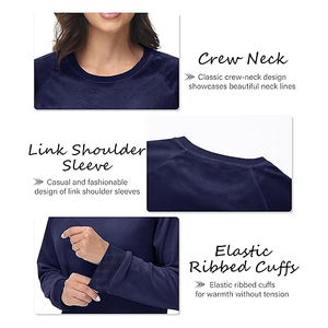 clean minimal lightweight cotton breathable relaxed <b>comfy</b> everyday Women Sweatshirts classic - Product Image 4
