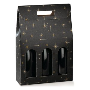 Porta Botellas de Papel Promocional, Paquete de 3 Botellas, 27x9x38.5cm, Constelación 138915 - Product Image 1