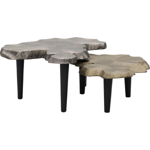 Mesa de Centro Moderna de Aluminio Estilo Real con Acabado Dorado Mate Negro, Mesa de Centro de Baja Altura para Sala de Estar y Dormitorio - Product Image 2