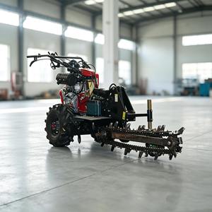 Farm Use <b>Walking</b> Chain Trencher <b>Machine</b> 12‑15HP Diesel Engine Mini Ditcher For Garden Cable Trench Work - Product Image 1