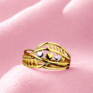 Elegante Anillo de Mujer con Diseño de Corazón Chapado en Oro de 22K |   Elegante Joyería de Moda, Regalo para Niñas |   Anillo de Moda para Mujer - Product Image 5