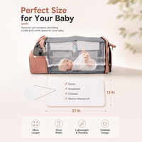 Sac à dos à langer rose avec station de change, grand sac de voyage 25L avec port USB, poches isothermes et sangles pour poussette