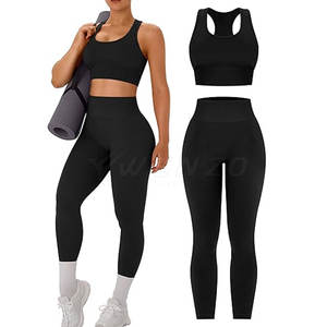 Conjunto Deportivo de Dos Piezas para Mujer, Talla Grande, Transpirable, de Secado Rápido, con Tela Elástica en la Parte Delantera, para Gimnasio, Entrenamiento, Uso Diario - Product Image 2