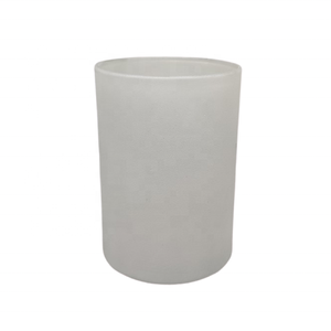 Porte-bougie en verre vide à motif côtelé blanc mat indien, forme conique, multifonctionnel, finition artisanale, récipient personnalisé - Product Image 6