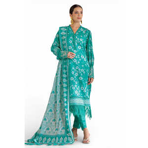 Traje de 3 Piezas para Mujer con Estampado Floral y Borde Bordado en los Pantalones CL-62245 - Product Image 6