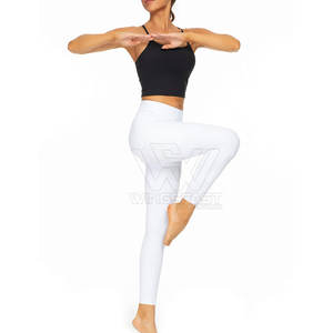 เลกกิ้งเอวยางยืดสำหรับผู้หญิงเลกกิ้งสำหรับเล่นโยคะสีพื้นปรับแต่งโลโก้ได้ตามต้องการ - Product Image 4