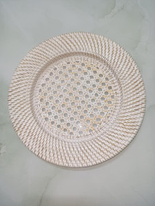 Plaque de chargeur en rotin Plaque de chargeur en rotin tissé à la main naturelle de haute qualité pour mariage - Product Image 5