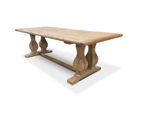 Mesa de comedor de madera maciza de diseño clásico moderno para muebles de comedor elegantes y muebles interiores de alta gama para el hogar - Product Image 1