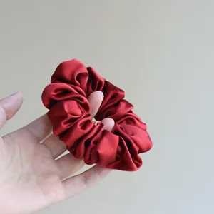 Womens 100% Silk Scrunchies For Hair Customize 5cm Silk Scrunchies Hair Elastics Bands Scrunchies 19/22/30mm Silk Elastic Hai