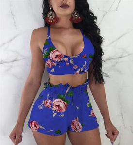 Robe de sport décontractée, taille haute, pour femme, vêtements d'été, soutien-gorge, short froissé, vente en gros, nouvelle collection 2022 - Product Image 3