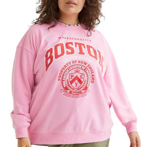 Sudadera sólida con hombros caídos para mujer, Material de algodón 100%, ropa de calle ligera de gran tamaño, estilo sudadera pulóver - Product Image 3