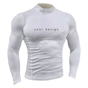 Chemise de compression à séchage rapide unisexe personnalisée en gros Top de fitness à manches longues et à col souple Stretch évacuant l'humidité - Product Image 5