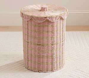 Rattan Round Storage <b>Basket</b> With Lid Handmade Natural Large <b>Laundry</b> Toy Organizer Home Decor Made in Vietnam by VgreenArt - Product Image 1