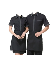 Robe uniforme pour le personnel d'hôtel en tissu coton polyester de qualité supérieure, logo personnalisé, tailles variées, unisexe, prix de gros