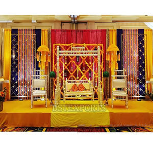 Grand mariage punjabi dames Sangeet décor de scène meilleur mariage Sangeet événement scène Grand mariage Sangeet scène décoration de scène - Product Image 4