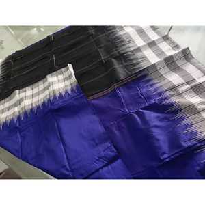 Châle long léger en soie brodée bleu roi, élégant pour femme - Idéal pour cadeau et occasions spéciales - Product Image 2