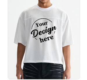 Logo personnalisé Streetwear Jersey T-shirt Hommes Boxy à manches courtes Premium 100% Polyester Mesh Sports Homme T-shirt - Product Image 1