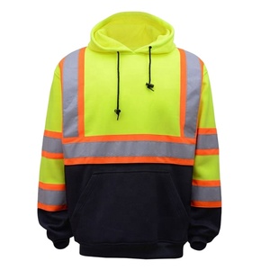 2023 New Fashion Road Work <b>Reflective</b> Long Sleeve Hoodie Hi Vis Safety <b>Jacket</b> Logo Oversized <b>Men</b> Made Polyester Cotton - Product Image 1