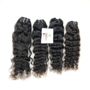 100% Cheveux humains de qualité supérieure, mèches ondulées, aspect naturel, cheveux indiens bruts Remy, tissage profond, cheveux vierges brésiliens, cuticules alignées, en vente - Product Image 2
