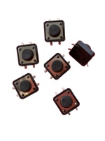 Interrupteur Tactile Électronique Métallique Multifonction 4 Broches 12*12*8mm IP65 2NC Bouton Poussoir Fermé Modèle 33 Éclairé par Point pour Appareils Domestiques