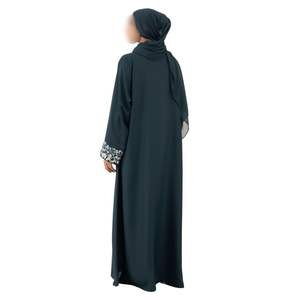 Teal Green Embroidered Sleeve Abaya Luxury Modest Islamic Wear For Women Dubai Style Formal <b>Kaftan</b> Elegant Long <b>Dress</b> - Product Image 2
