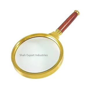 Lupa de aspecto fabuloso con marco de metal Acabado antiguo para lupa de lectura de libros con mango hecho de cuerno - Product Image 4