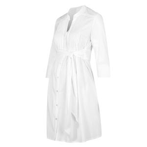 All'ingrosso t-Shirt da donna taglie forti con cravatta a pieghe in vita camicia da gravidanza da donna camicetta bianca di maternità top - Product Image 6