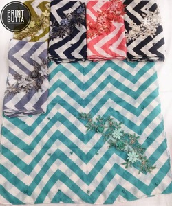 Plus Size Pakistani SalwarKameez para las mujeres en blanco Algodón Impreso Maxi Vestido Traje - Product Image 1