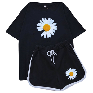 Conjunto de Dos Piezas para Chicas: Camiseta con Hombros Caídos y Shorts Sexys por Encima de la Rodilla, Material Spandex, Precio de Mayoreo Directo, en Existencia - Product Image 2