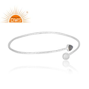 Meilleure vente 925 argent Sterling naturel arc-en-ciel lune et Labradorite pierres précieuses bracelet bijoux personnalisés pour les femmes cadeau pour elle - Product Image 4