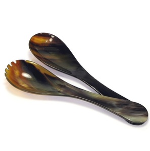 Cuchara de cuerno para ensalada con mango hecho a mano para tamaño personalizado precio barato con utensilios de cocina y restaurantes para vender - Product Image 3