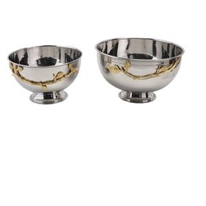 Bol à salade de fruits de qualité durable avec finition dorée pour la décoration de table, bol à collation, utilisation en cuisine à domicile - Product Image 3