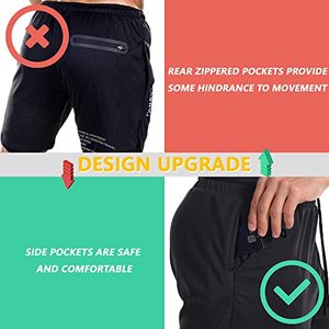 Jambroz International Short de course sportif 2-en-1 pour homme Vêtements d'entraînement de gymnastique à séchage rapide avec poches latérales - Product Image 3