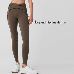 Conjunto de ropa deportiva de dos piezas personalizada para mujer, Sujetador deportivo con cuello en V para gimnasio y cintura elástica, mallas para levantar la cadera, ropa deportiva - Product Image 4