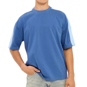 100% Cotton Jersey Customized <b>Down</b> Shoulder T-Shirt Wholesale Factory Price Half Sleeve Plain Blank Arm Panel Design Pattern - Product Image 4