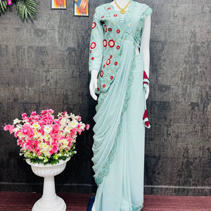 LUNCHING NEW PARTY WEAR PRÊT À PORTER SAREES AVEC KOTI CHINE - Product Image 1