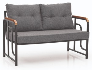 Juego de Muebles de Exterior Modernos para Balcón, 4 Piezas, Mesa de Madera con Estructura Metálica, Fabricados en Turquía - Product Image 6