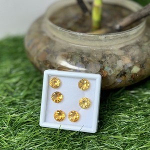 Citrino C1 C2 de forma redonda natural, color extra, piedra preciosa suelta para la fabricación de joyas - Product Image 3