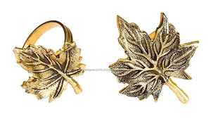 Juego de 6 servilleteros de hoja de otoño para el hogar, servilleteros de Metal para decoraciones de fiesta a granel, mesa de comedor diaria, reuniones familiares - Product Image 3