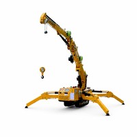 Mini-grue araignée de 16 tonnes à grande capacité avec flèche hexagonale renforcée et système de télécommande sans fil