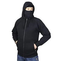 Sweat à capuche Ninja ultra doux et chaud pour l'hiver, sweat à capuche Sherpa pour hommes, veste en coton et laine d'agneau